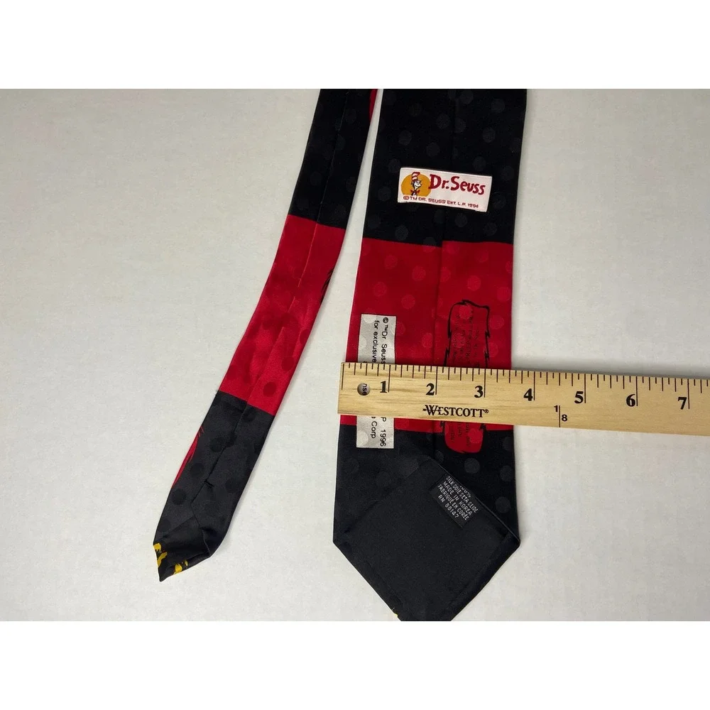 Vintage Dr Seuss‎ Silk Tie 1996 Red Black Thing Character Novelty Mens Necktie